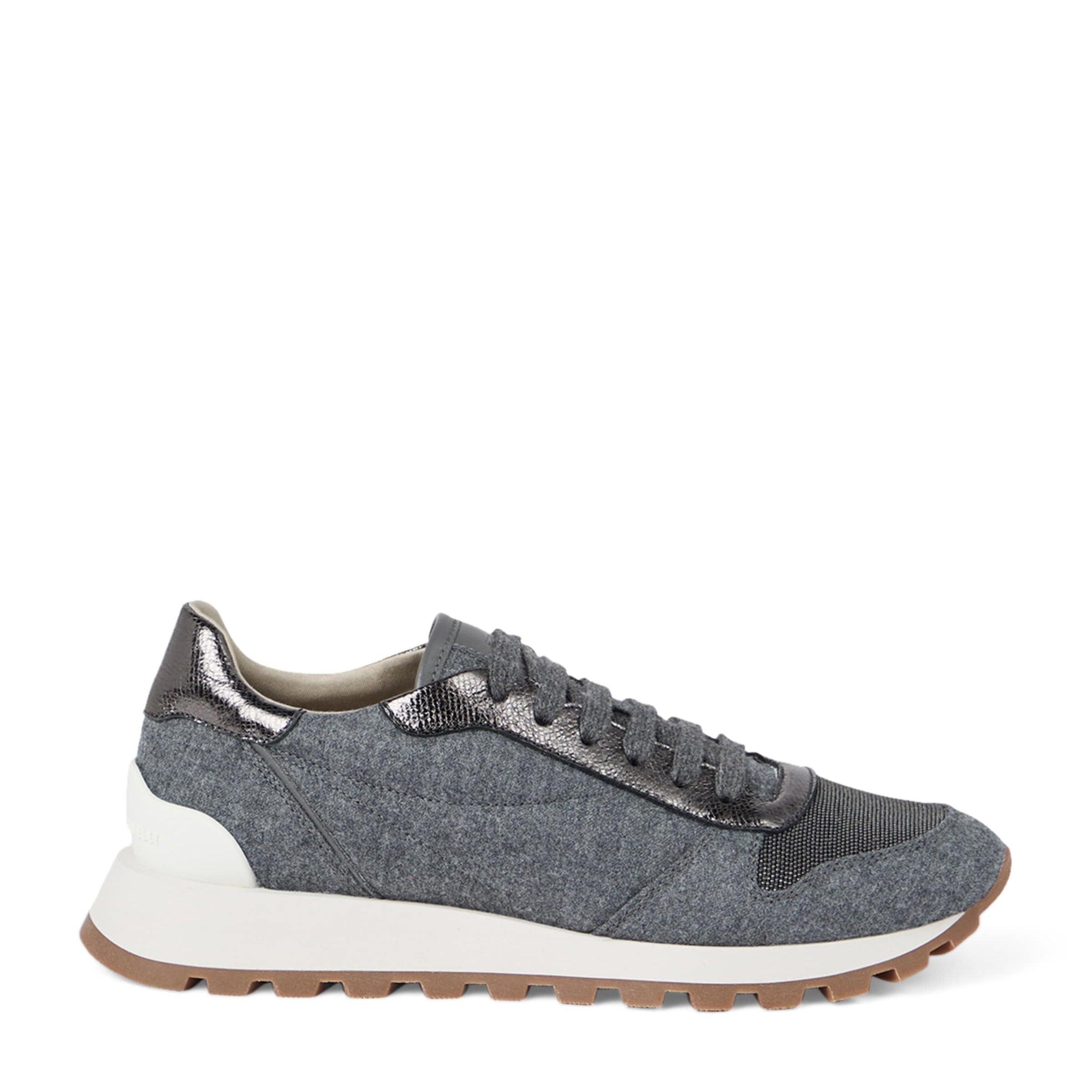 Brunello Cucinelli Grey Virgin Wool Sneakers