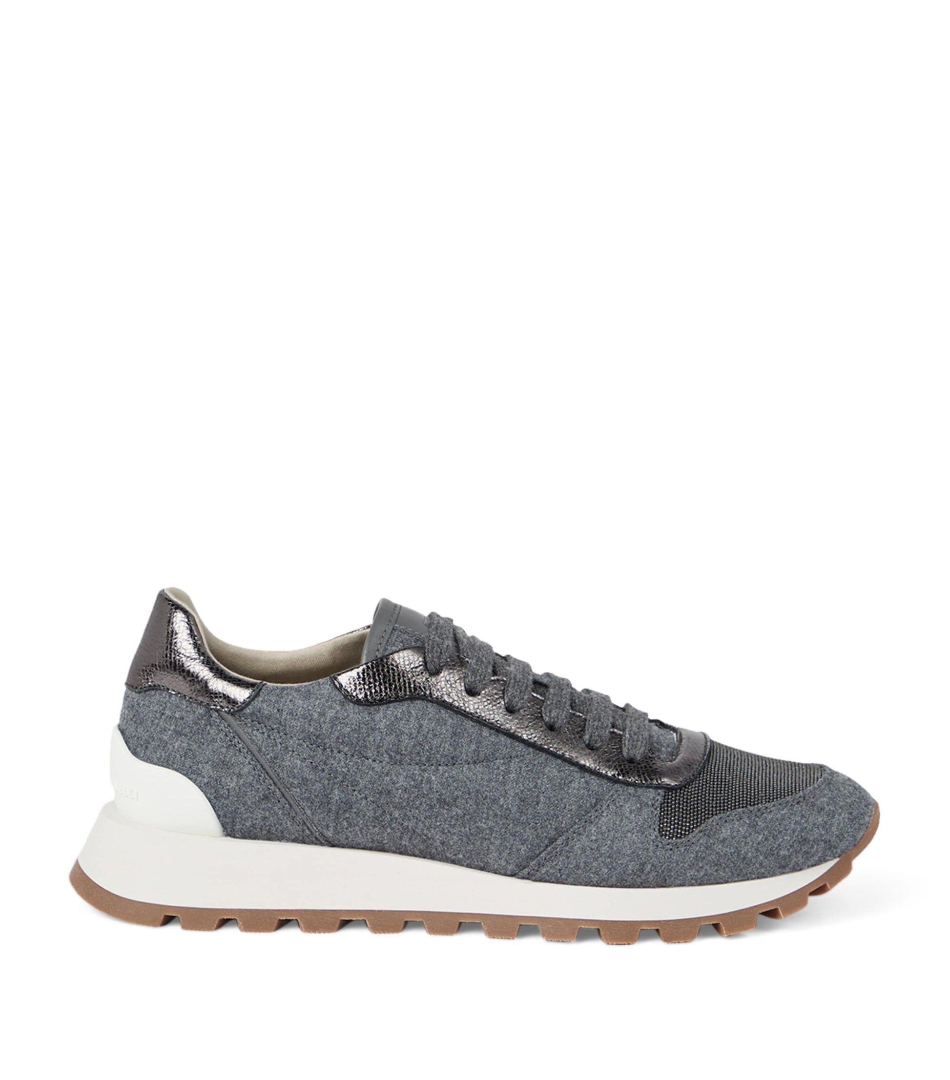 Brunello Cucinelli Grey Virgin Wool Sneakers
