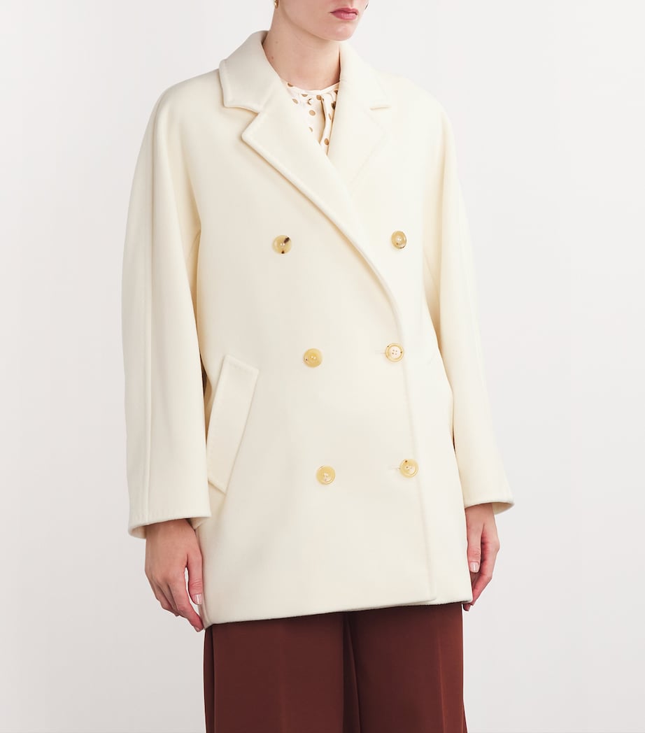 White Wool-Cashmere Rebus Coat