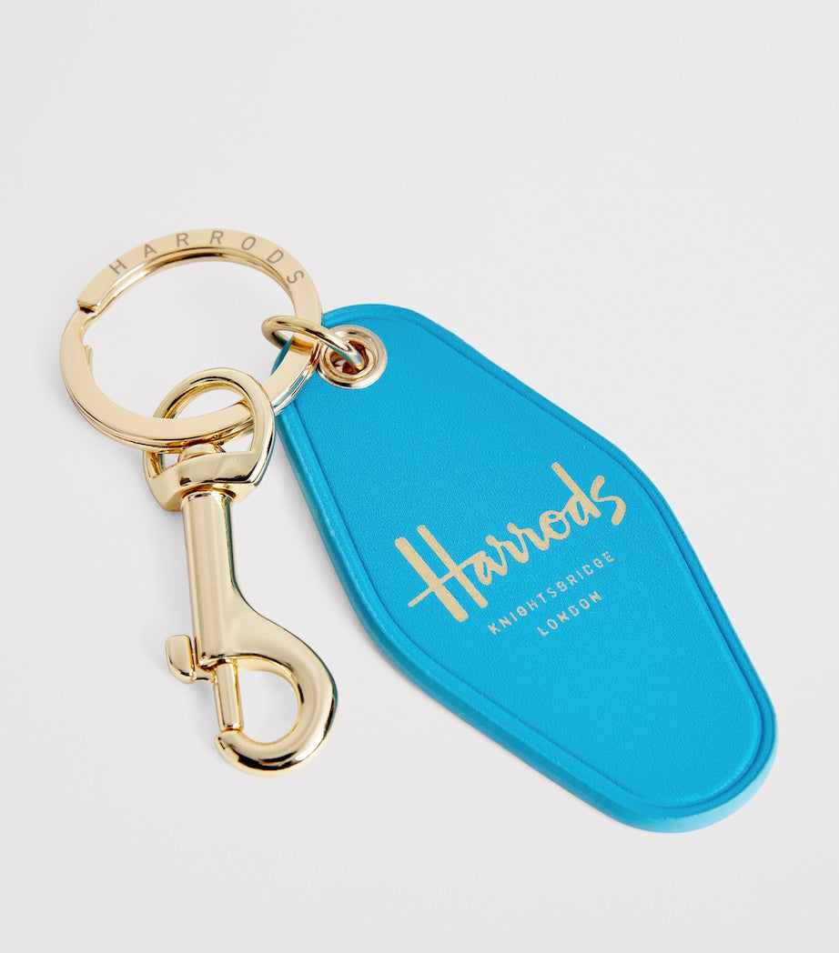 Blue Leather Pool House Keyring
