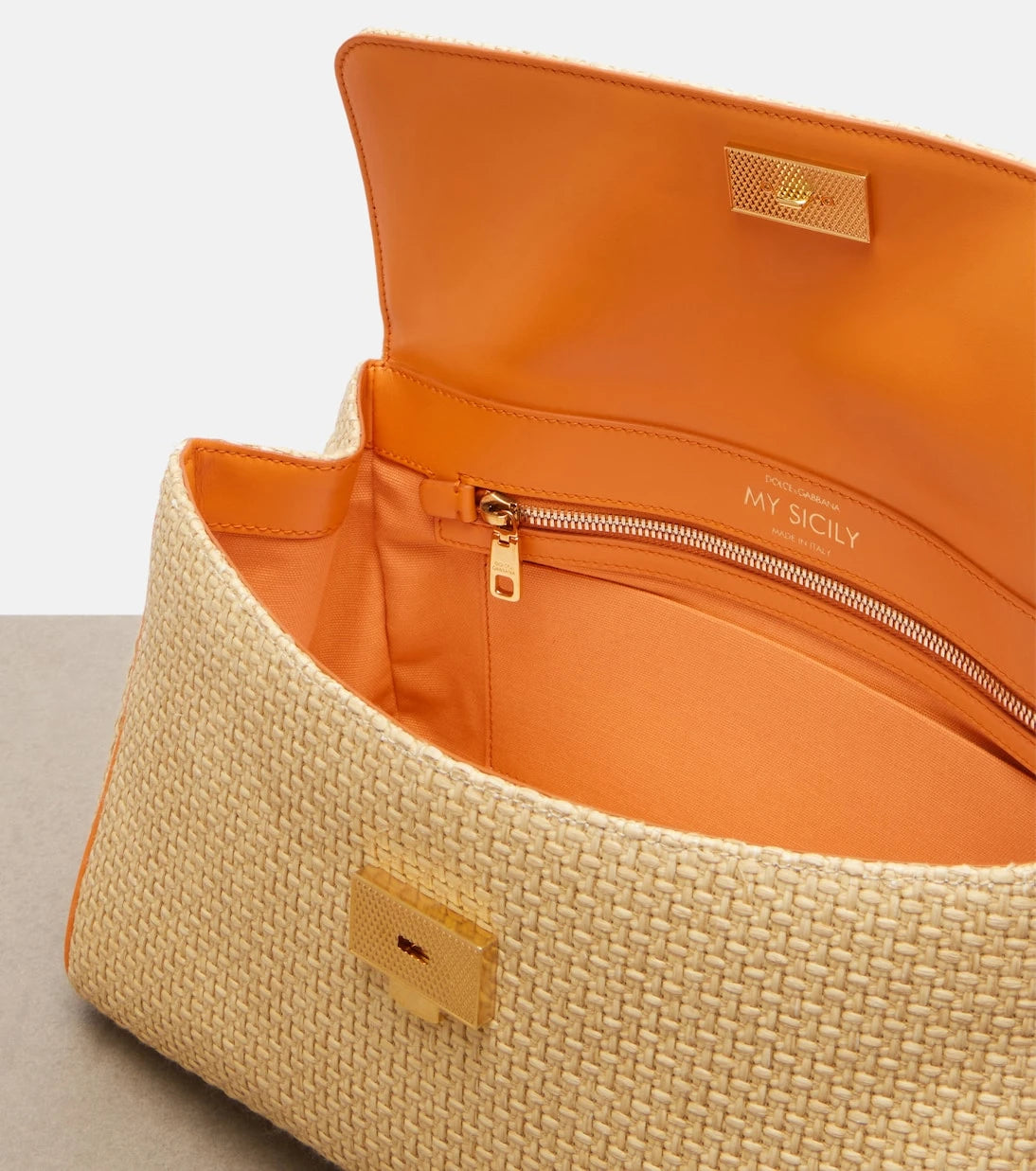 Dolce&Gabbana - Sicily Small raffia top-handle bag