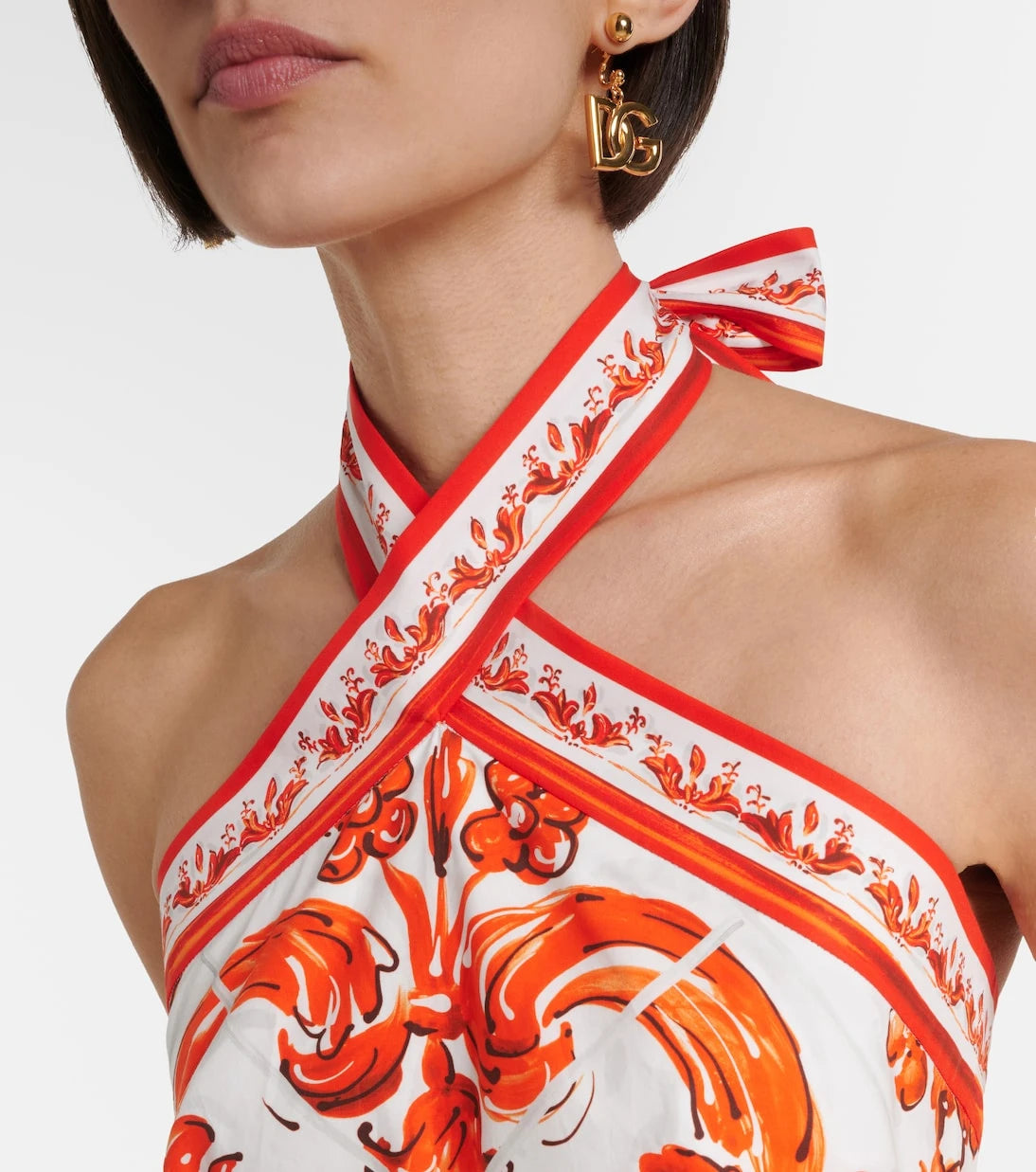 Dolce&Gabbana - Majolica cotton poplin minidress