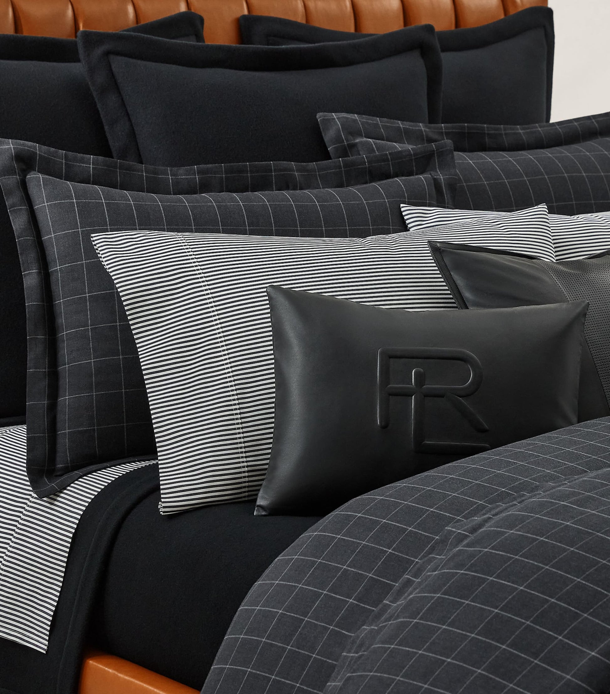 Leather Pierce Throw Pillow