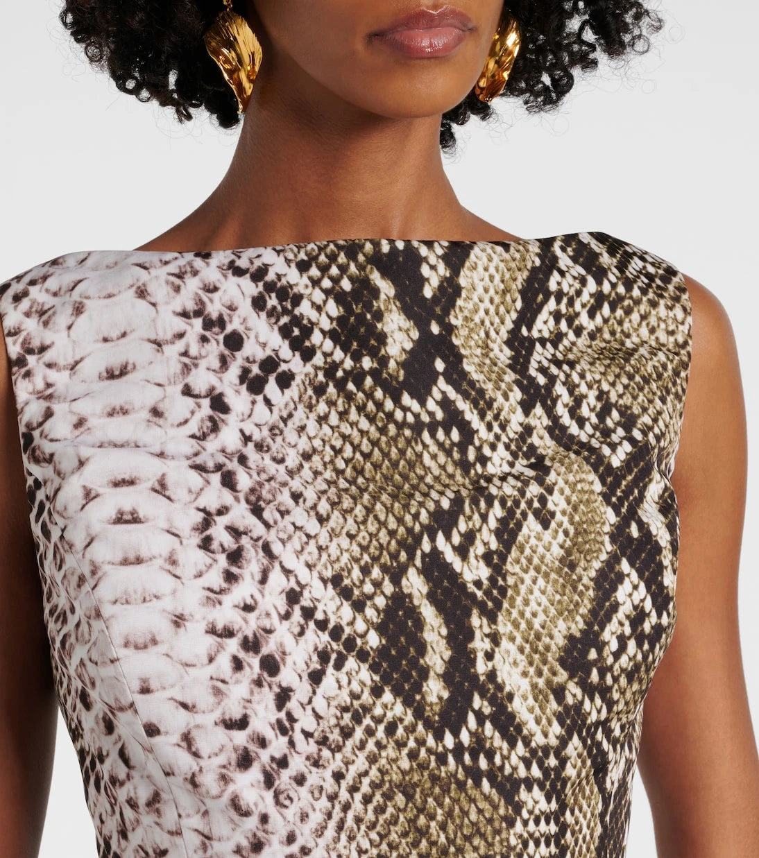 Oscar de la Renta - Snake-print faille minidress