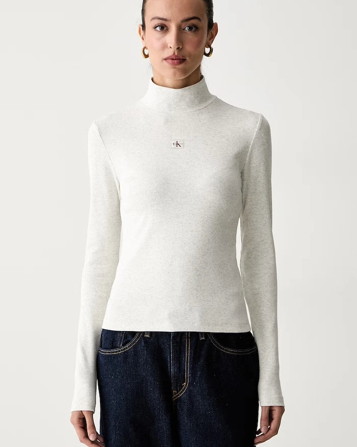 Calvin Klein Jeans uzun kollu kadın pamuklu bluz
