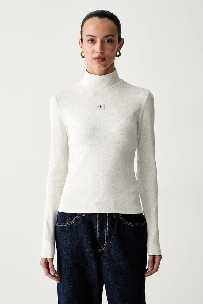Calvin Klein Jeans uzun kollu kadın pamuklu bluz