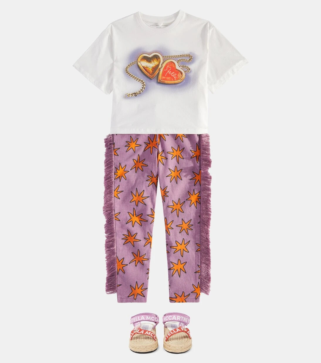 Stella McCartney Kids - جينز بشراشيب بنقشة Bright Stars