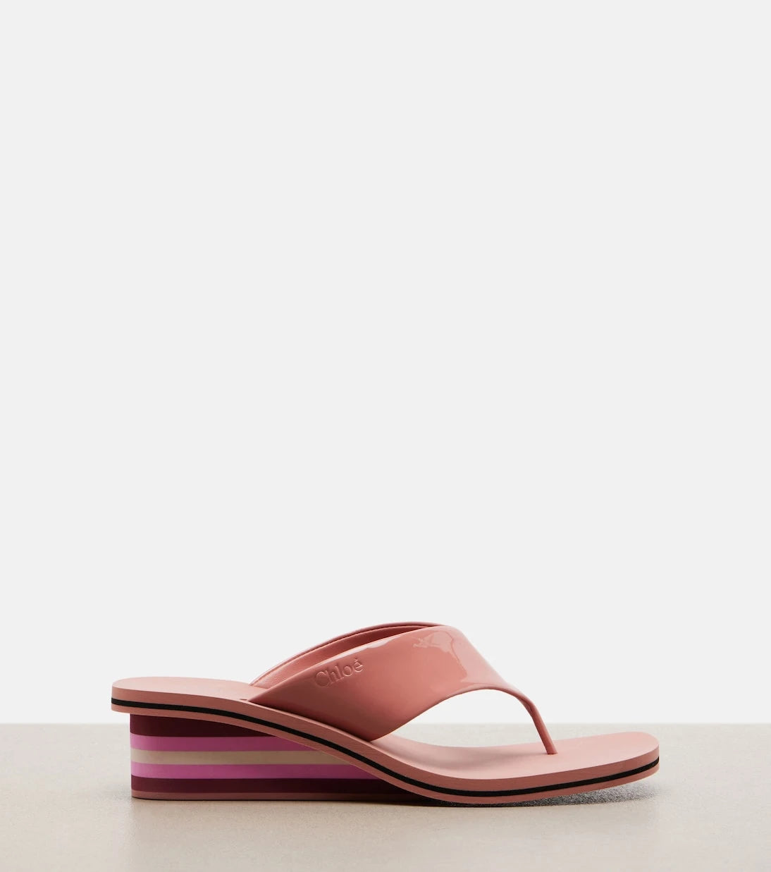 Chloé - Swimming Cool leather wedge thong sandals
