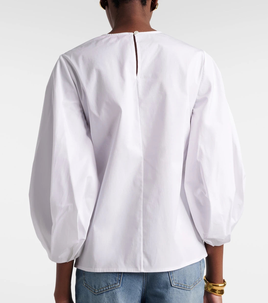 Carolina Herrera - Floral-appliqué cotton-blend blouse