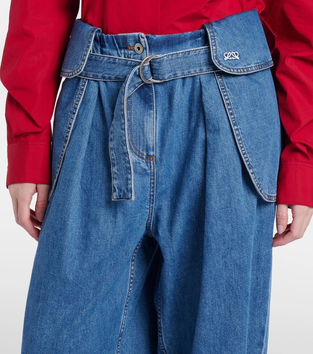 Loewe - Belted wide-leg jeans