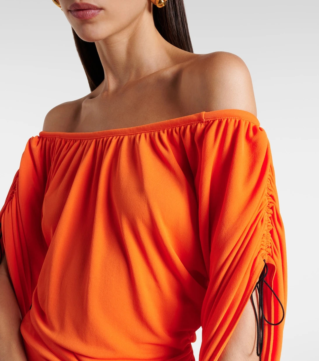 Rabanne - Ruched off-shoulder minidress