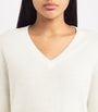 Ivory Cashmere V-Neck Sweater