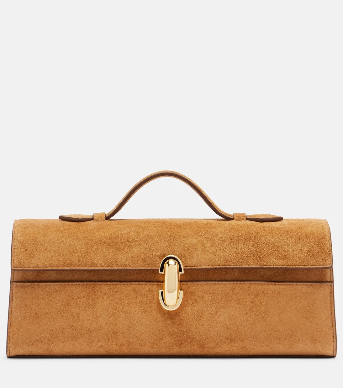 Savette - Symmetry Slim Medium suede top-handle bag