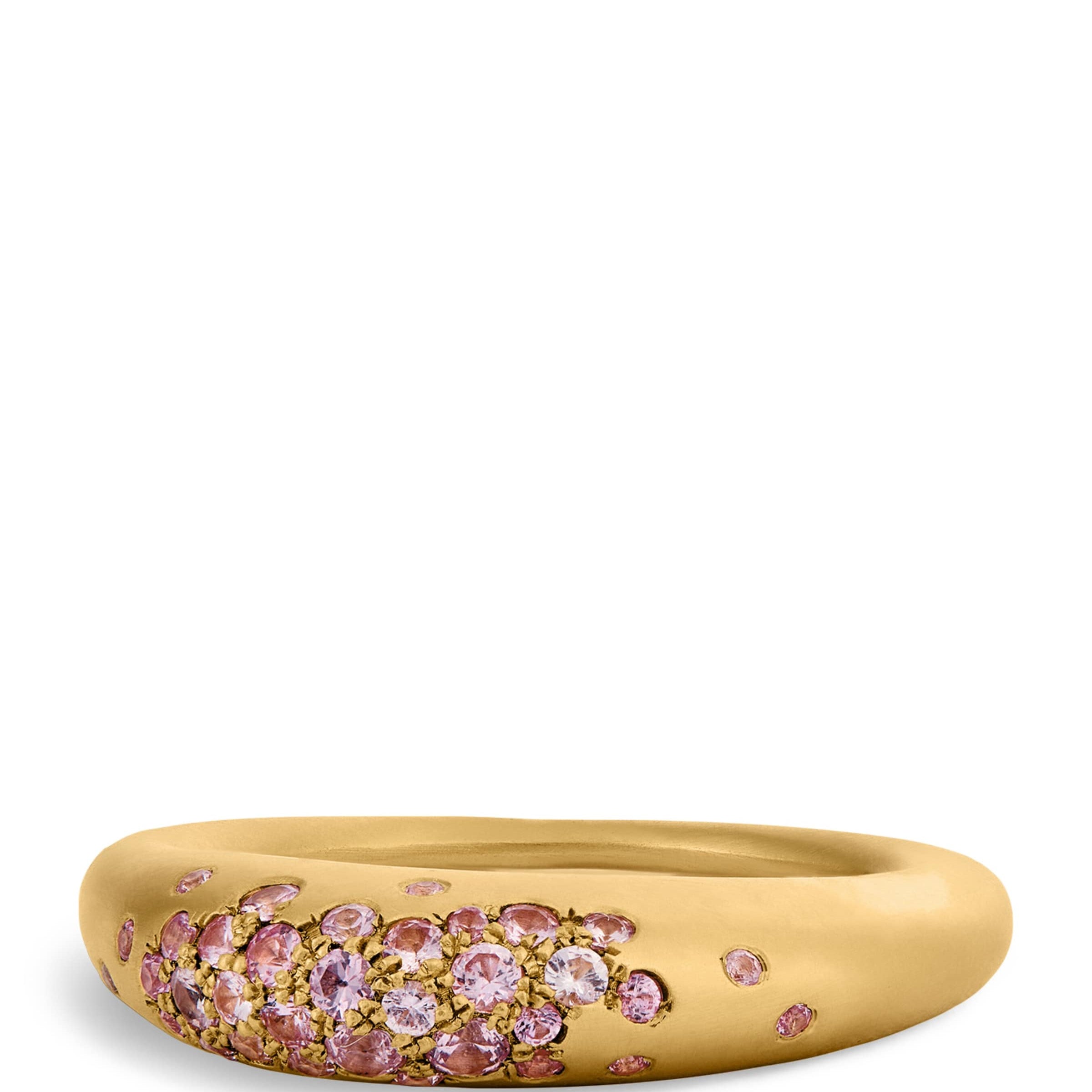 Nada Ghazal Small Yellow Gold and Pink Sapphire My Muse Urban Ring
