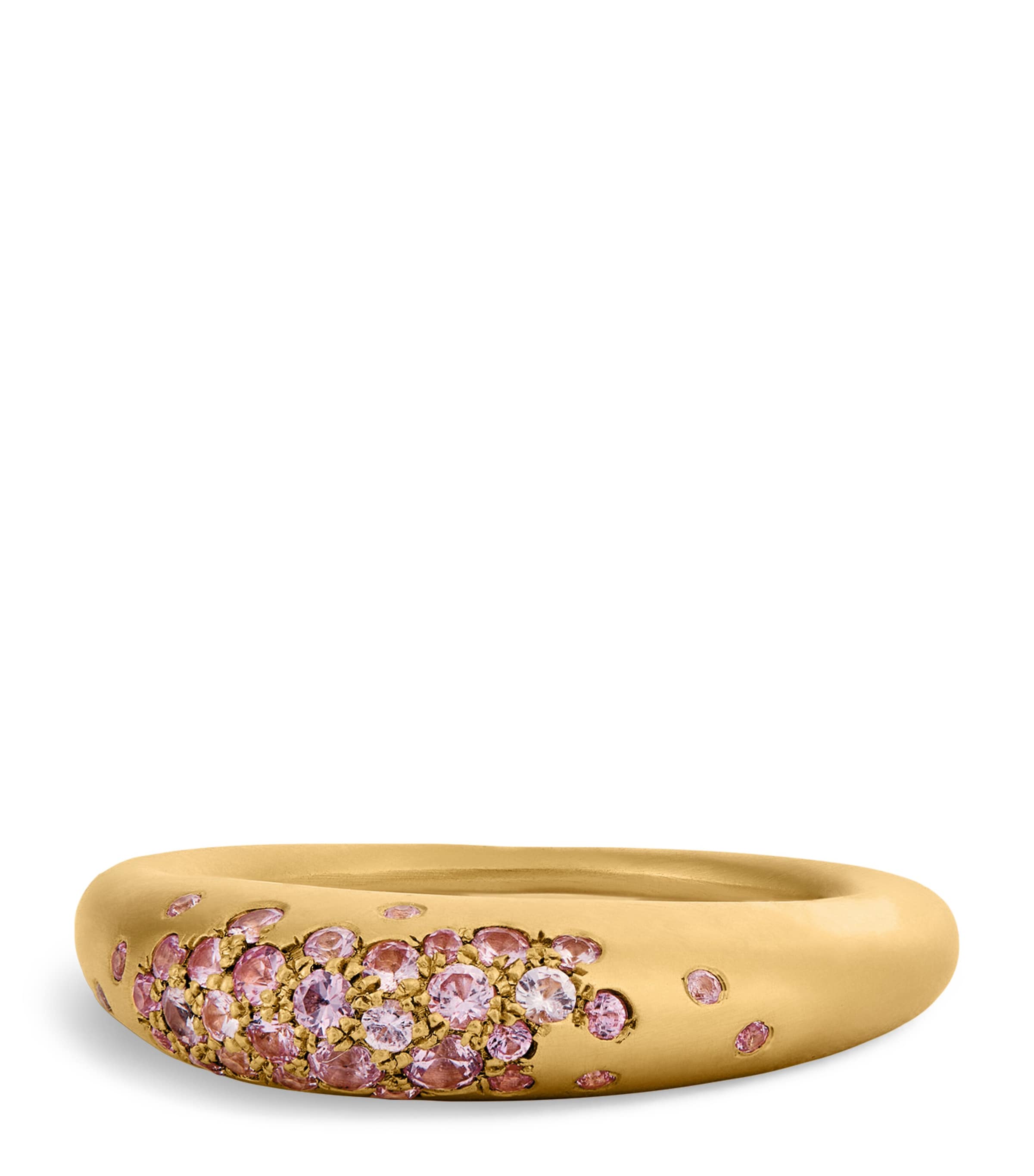 Nada Ghazal Small Yellow Gold and Pink Sapphire My Muse Urban Ring