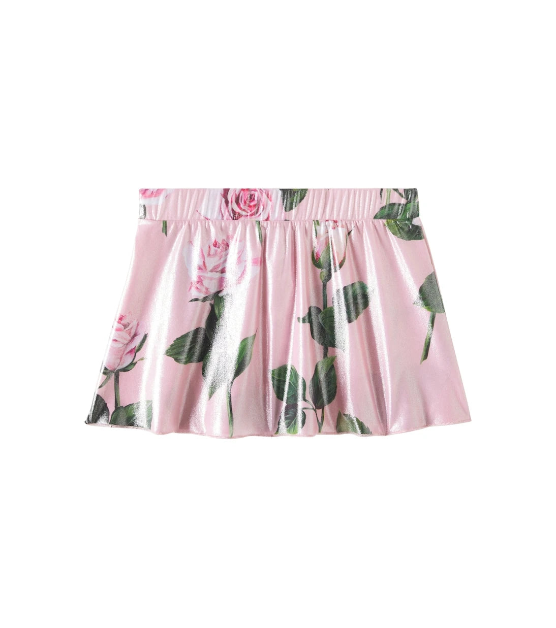 Dolce&Gabbana Kids - Floral lamé miniskirt