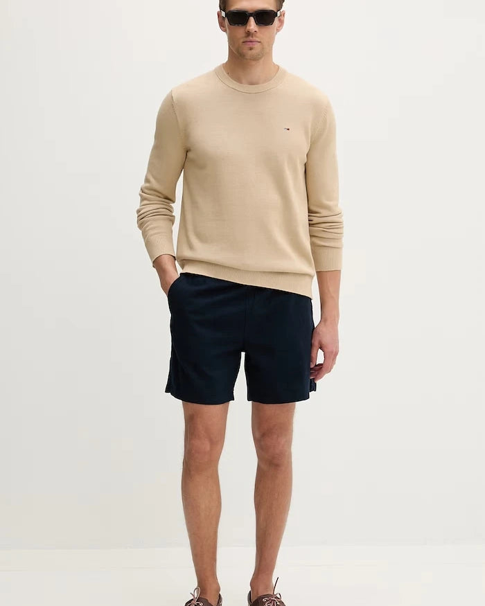 Tommy Jeans erkek kısa şort, keten karışımlı