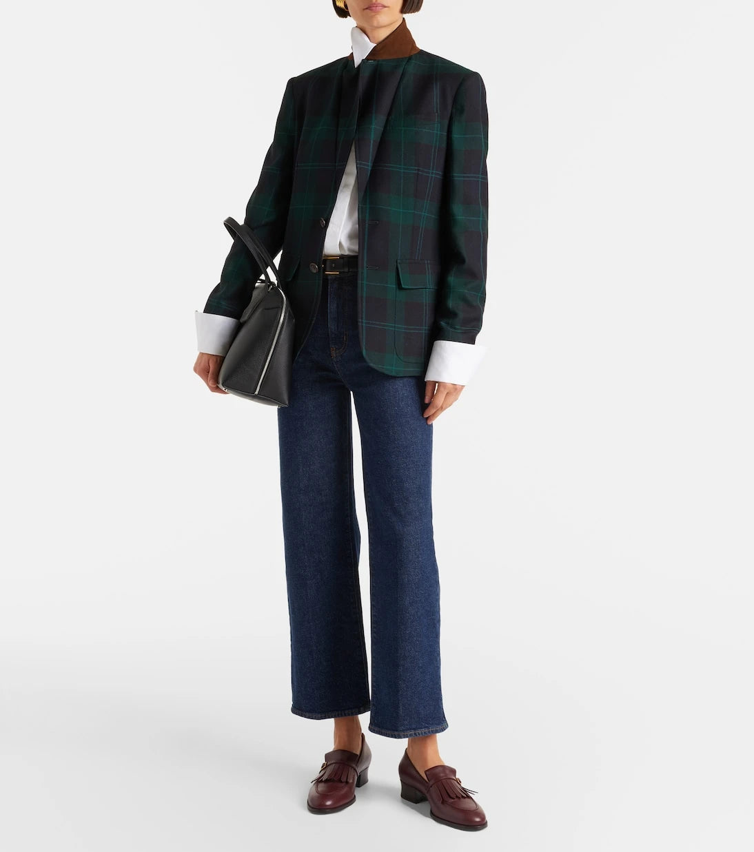 Frame - Cropped high-rise wide-leg jeans