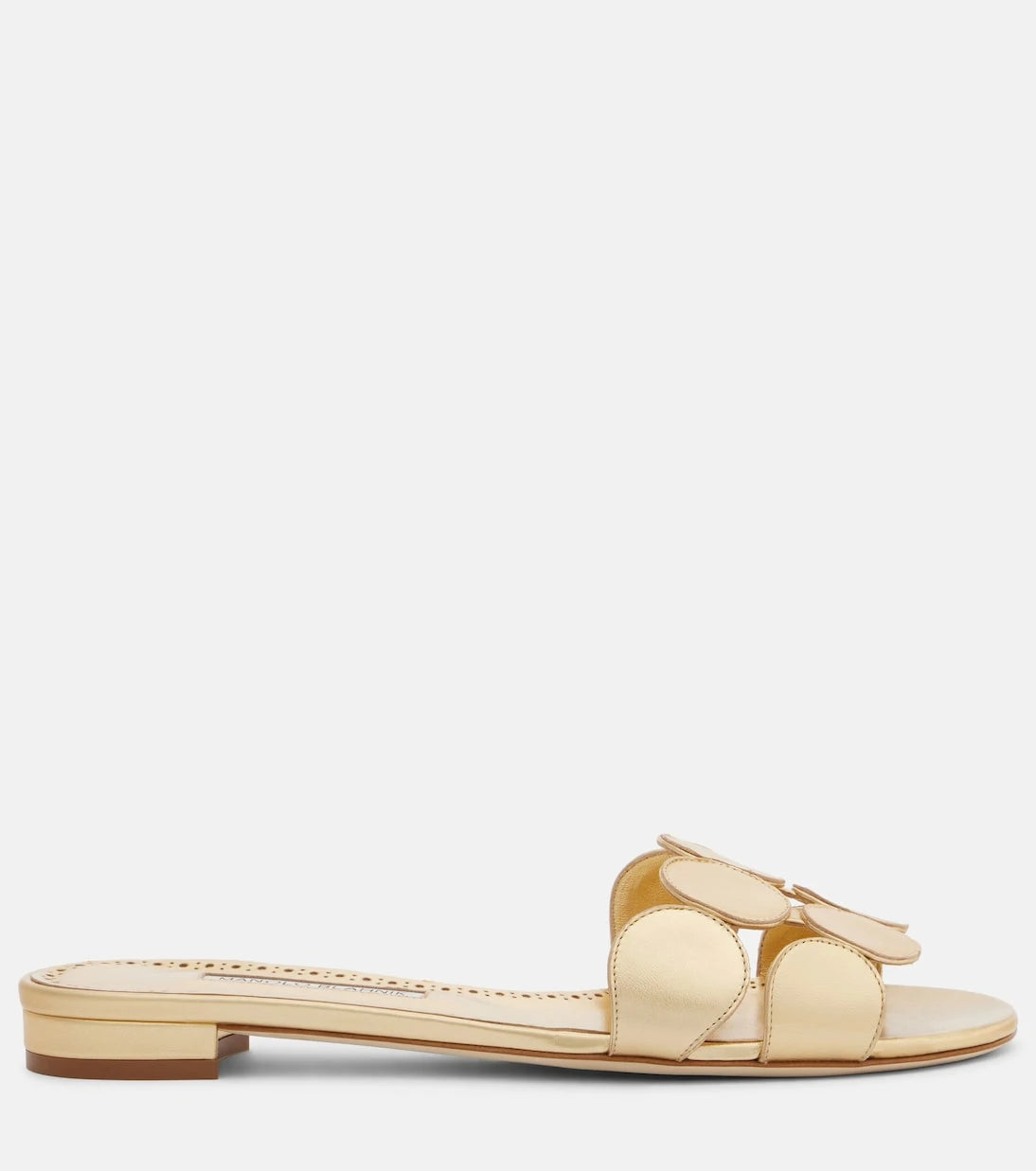 Manolo Blahnik - Haribalmuflat metallic leather slides