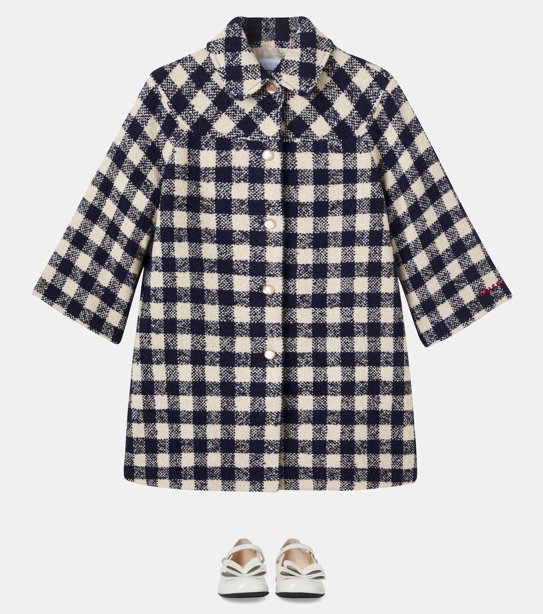 Gucci Kids - معطف تويد كاروهات × إيوان روبرتس
