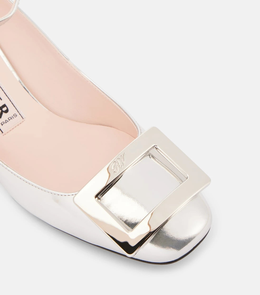 Roger Vivier - حذاء U Look 45 بكعب عالٍ من الجلد المعدني