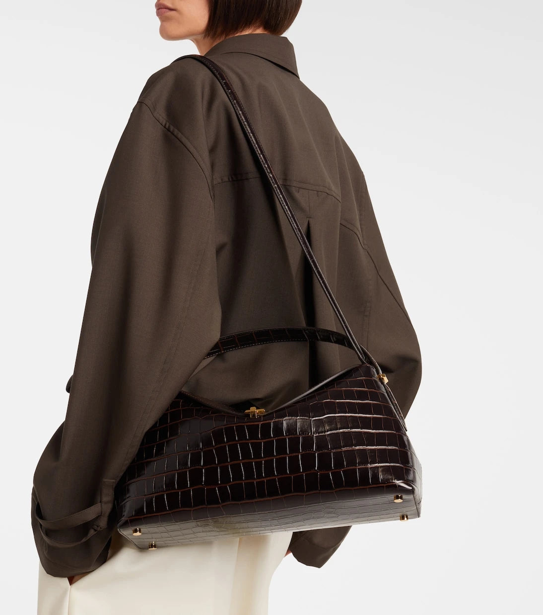 Toteme - T-Lock croc-effect leather tote bag