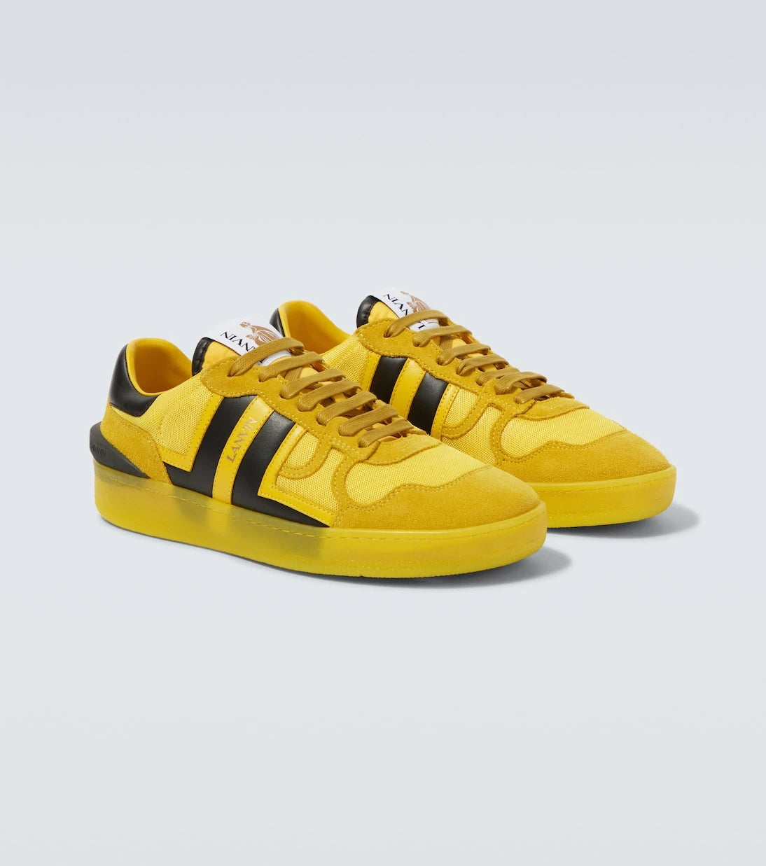 Lanvin - Clay leather-trimmed sneakers