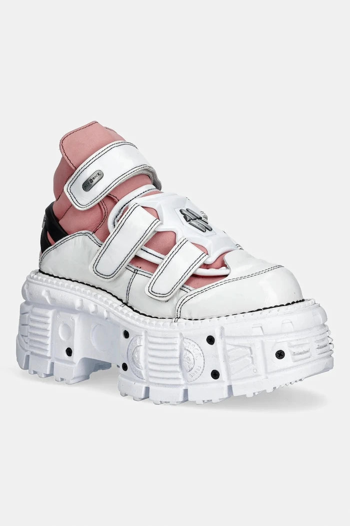 New Rock CHAROL ARRUGADO BLANCO, NOBUCK ROSA, TANK Deri Spor Ayakkabı