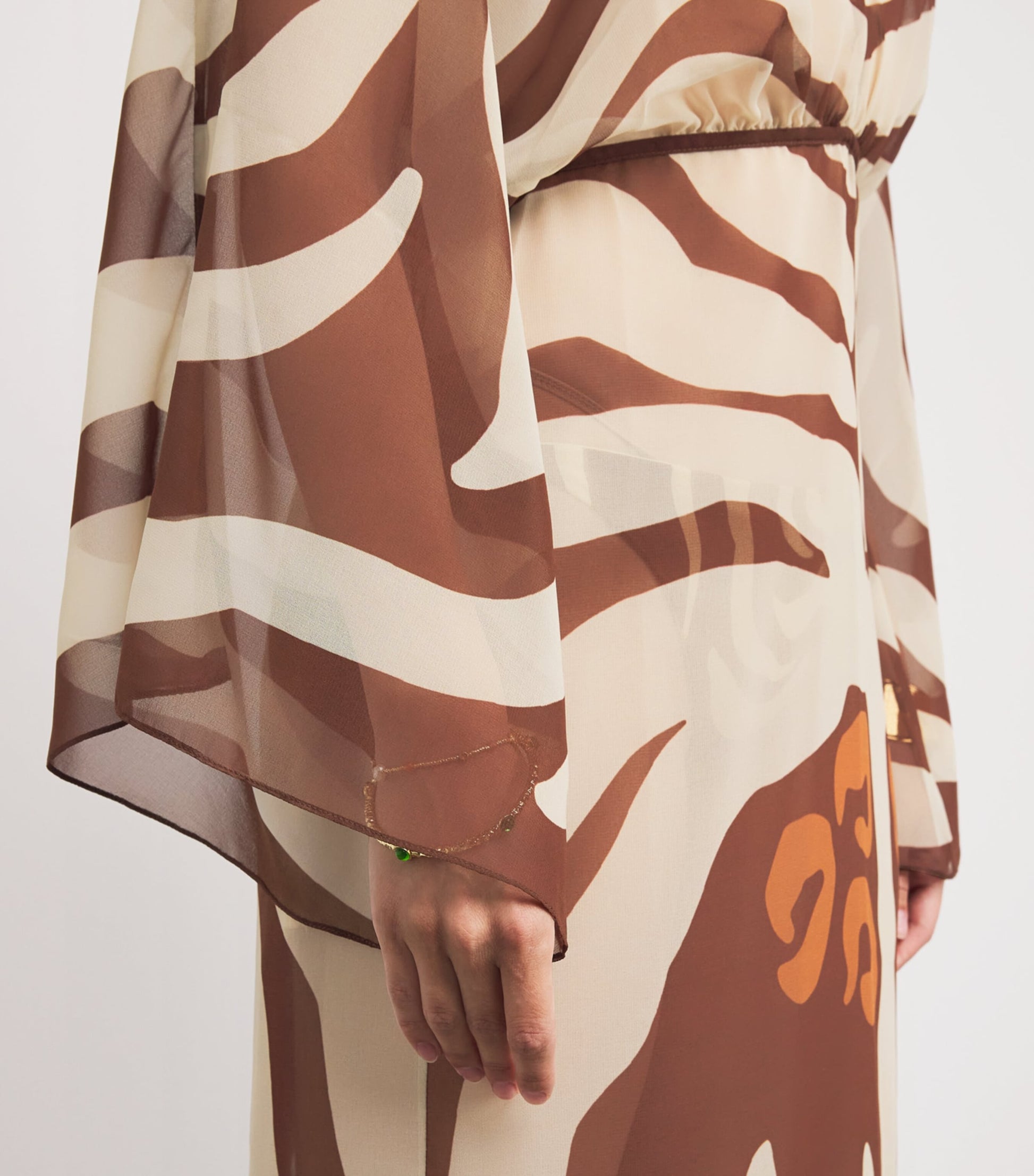 Johanna Ortiz Brown Printed Spiritual Healers Kaftan Maxi Dress