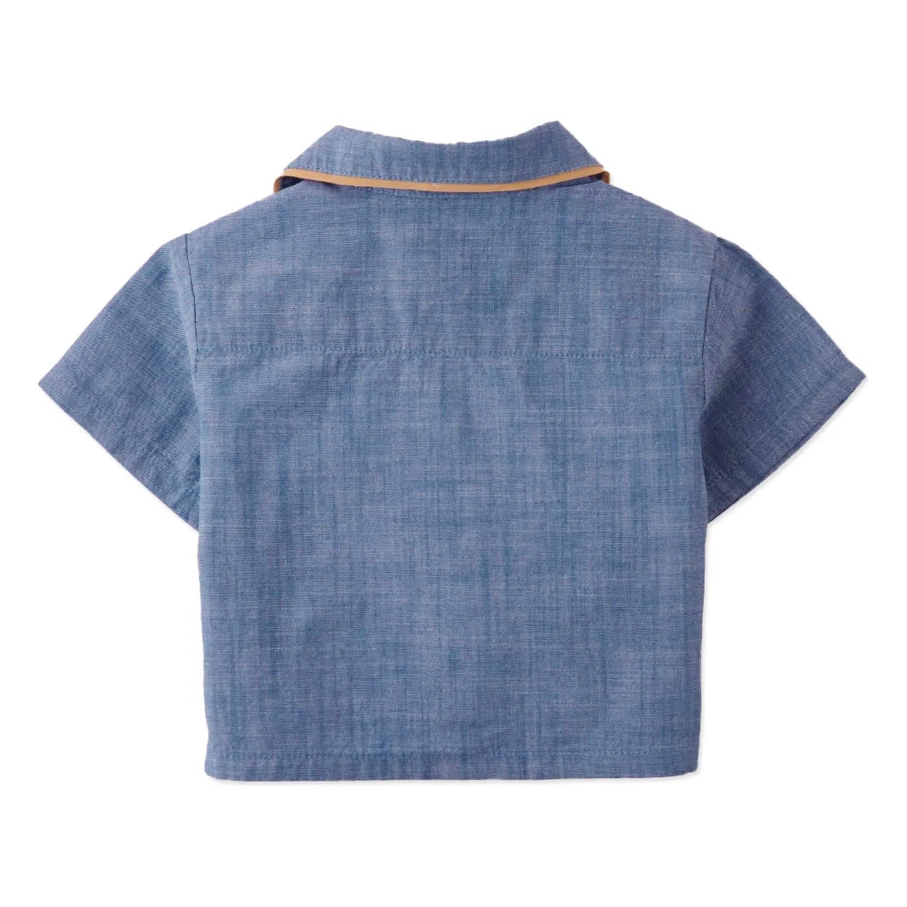 Gingersnaps - Steven Embroidered Banana Chambray Shirt | Blue
