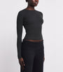 Skims Black Cotton-Blend Long-Sleeve T-Shirt