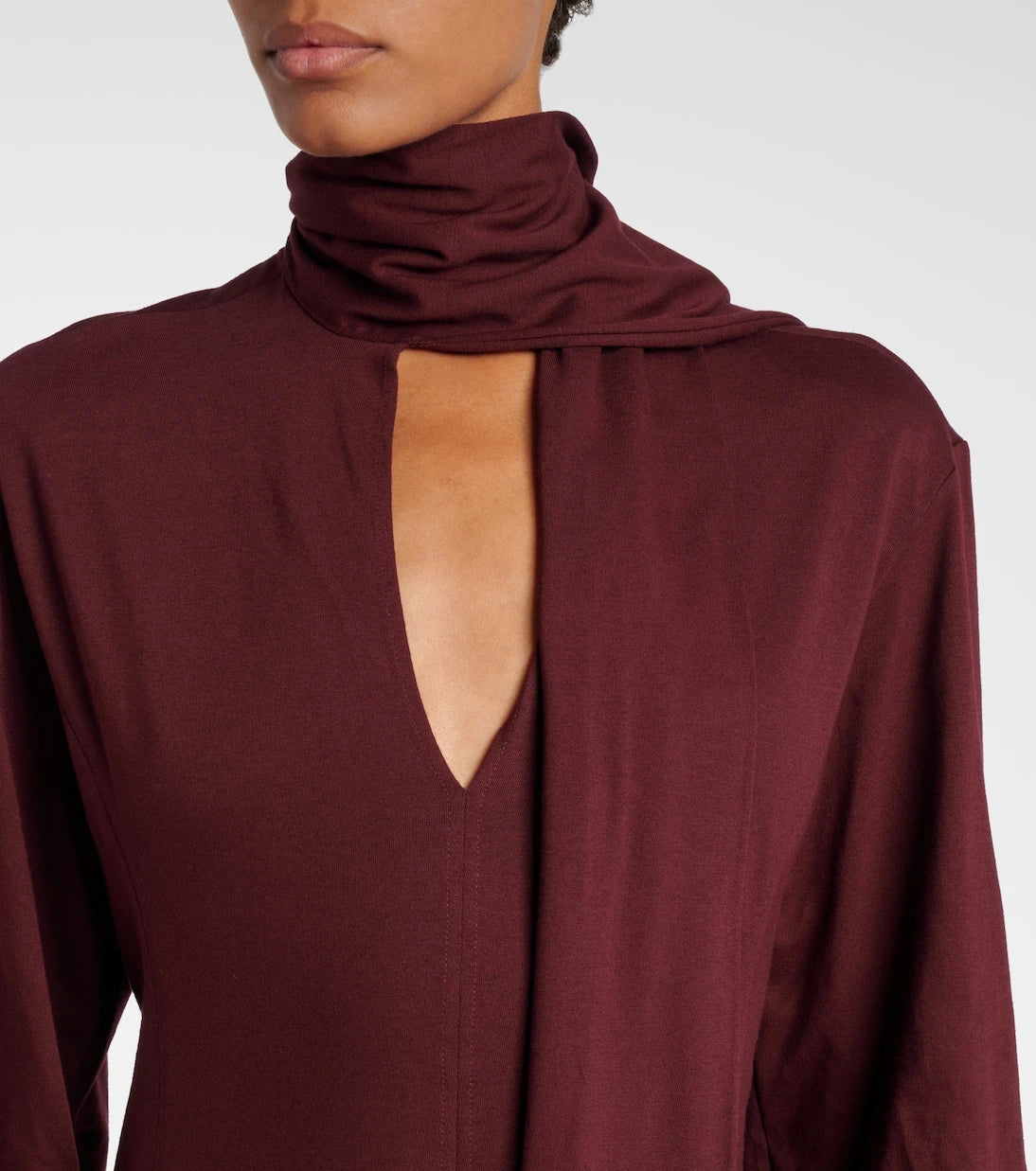 Plan C - Scarf-detail cotton maxi dress