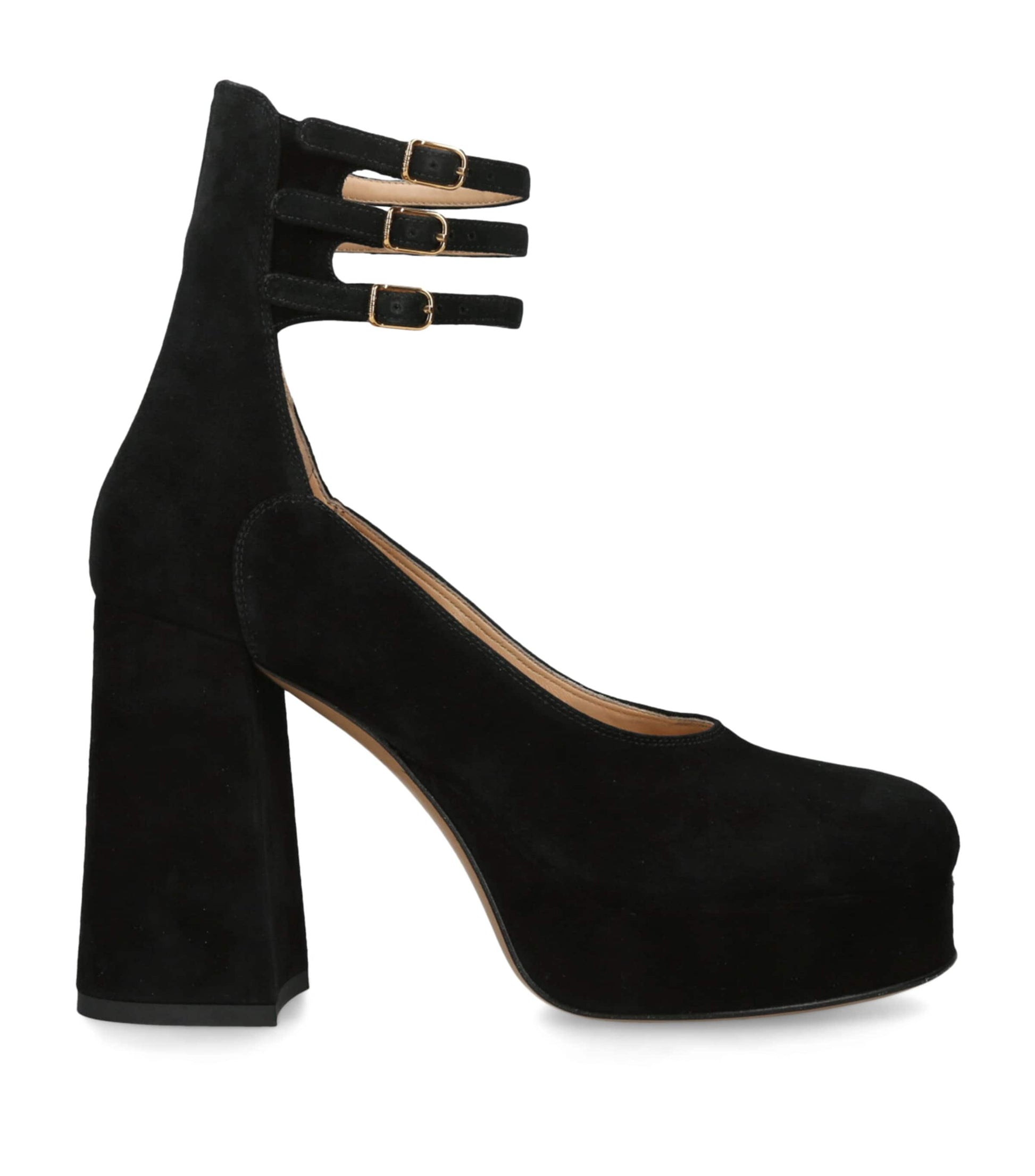 Chloé Black Suede Loti Platform Pumps 80