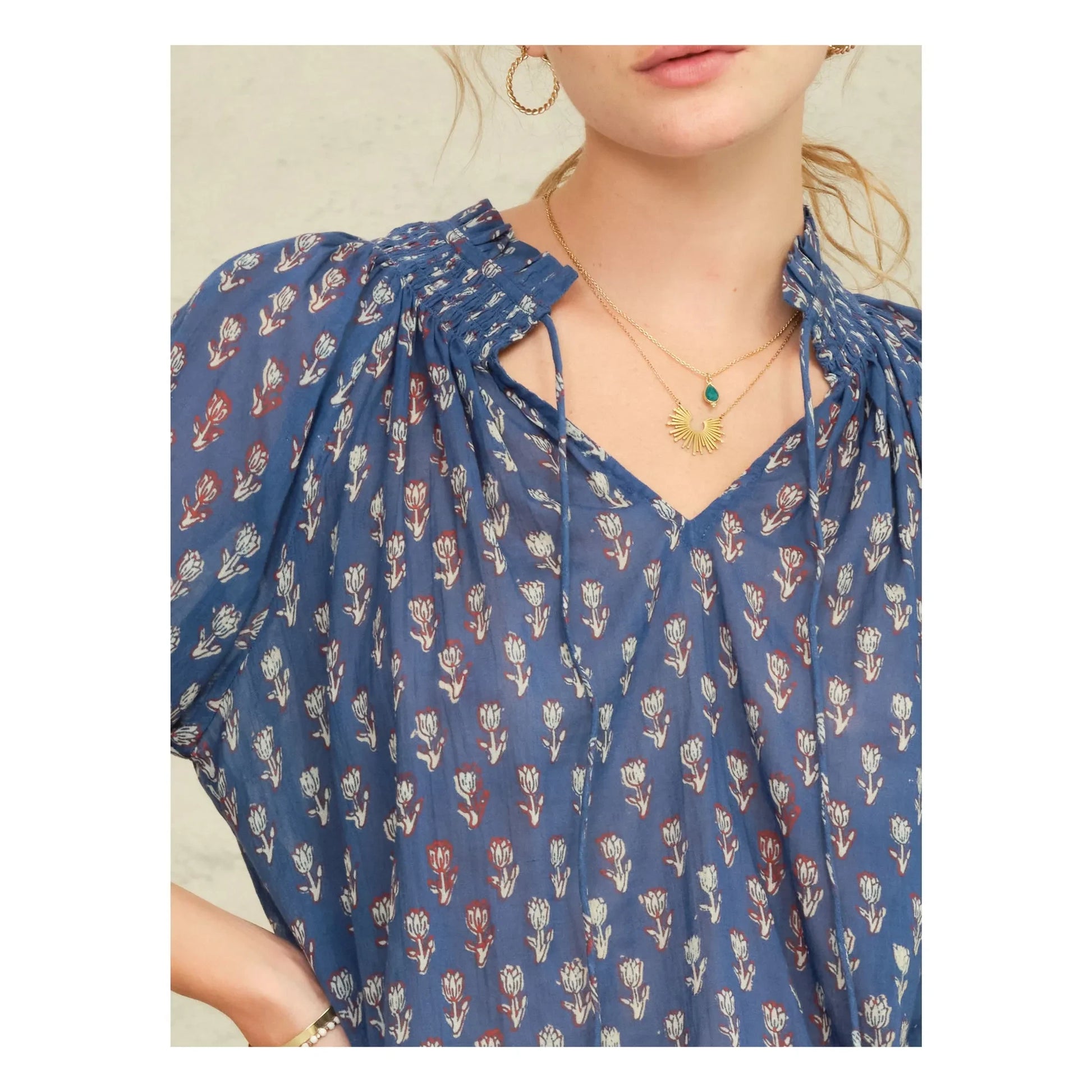 M.A.B.E. - Ari Cotton blouse | Indigo