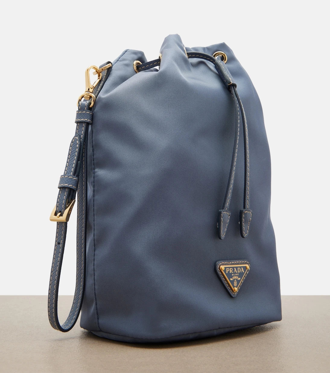 Prada - Re-Nylon leather-trimmed pouch