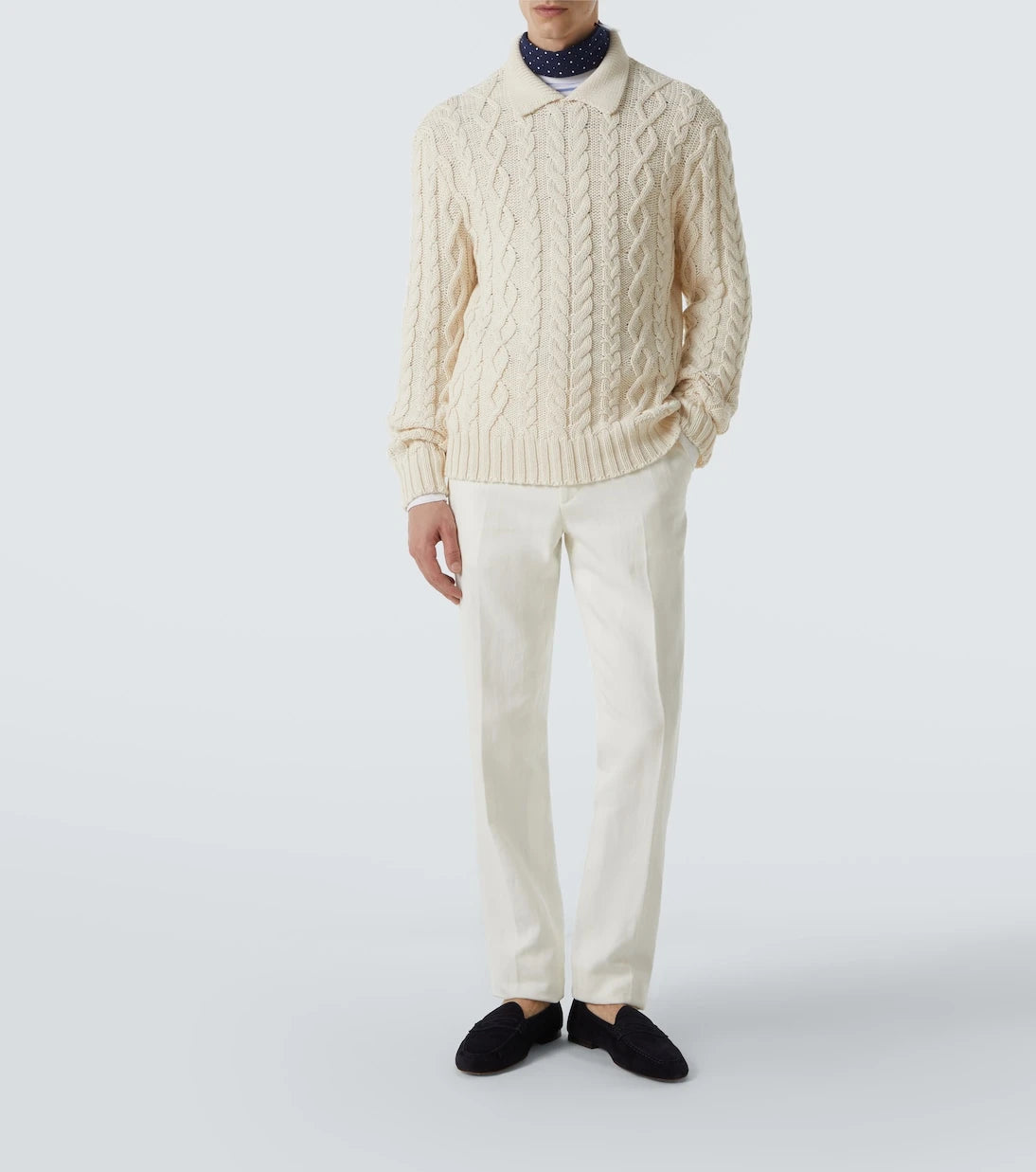 Ralph Lauren Purple Label - Cable-knit cotton-blend sweater