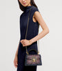 Blue Mini Crystal-Embellished Suede Serpenti Forever Top-Handle Bag