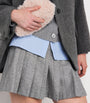 MAX&Co. Grey Wool-Blend Pleated Mini Skirt