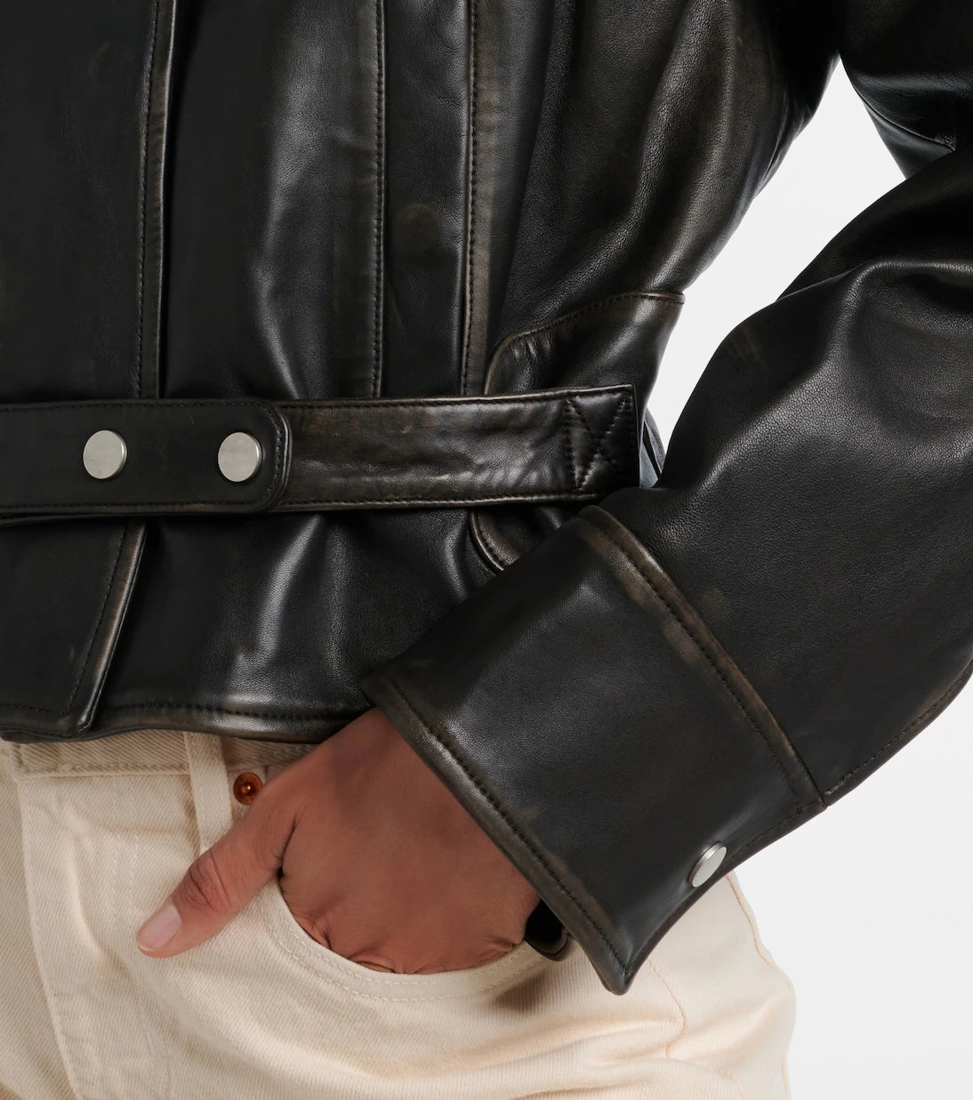 Christopher Esber - Burnished Eddie leather bomber jacket