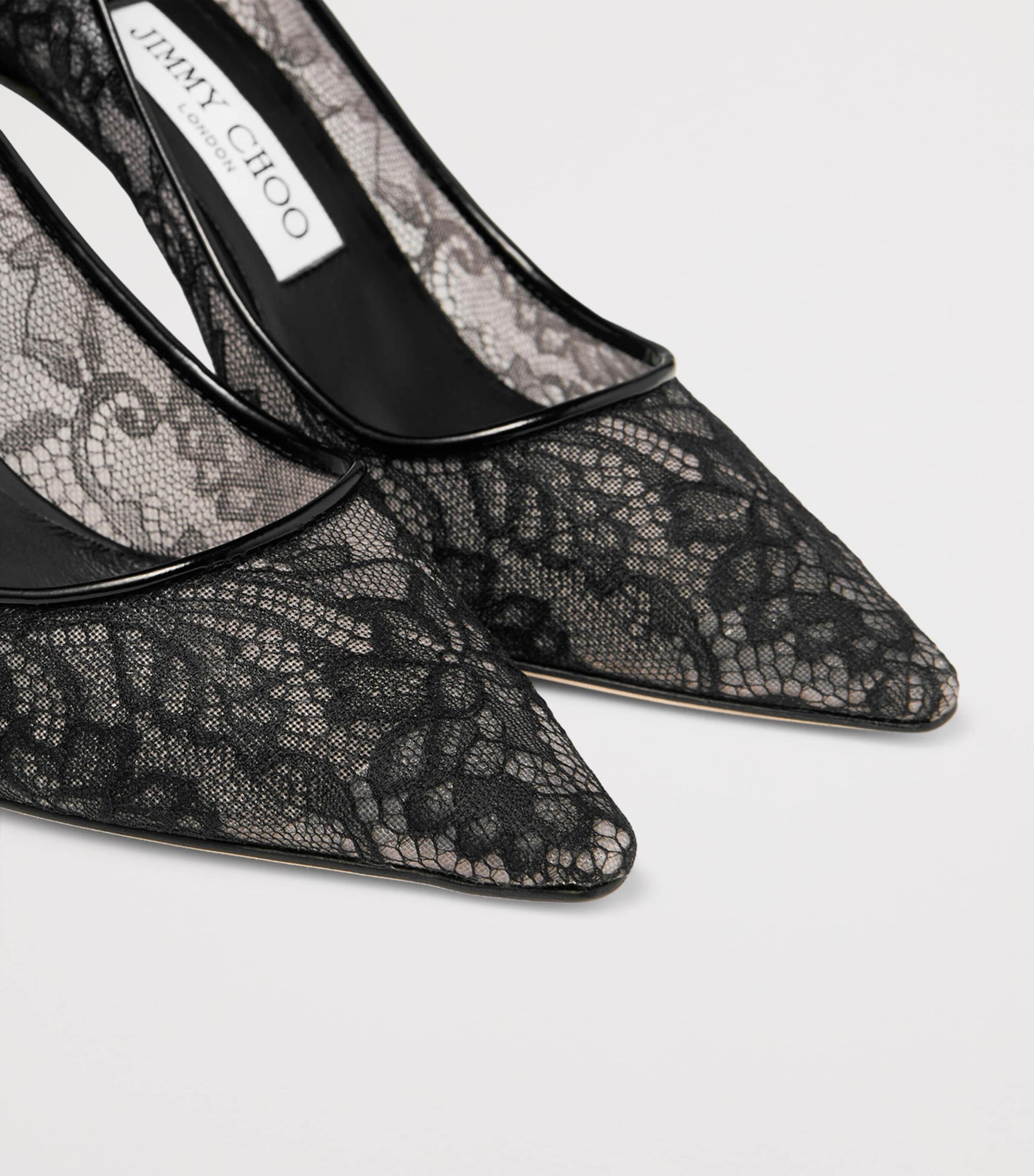 Jimmy Choo Black Romy 85 Lace Pumps