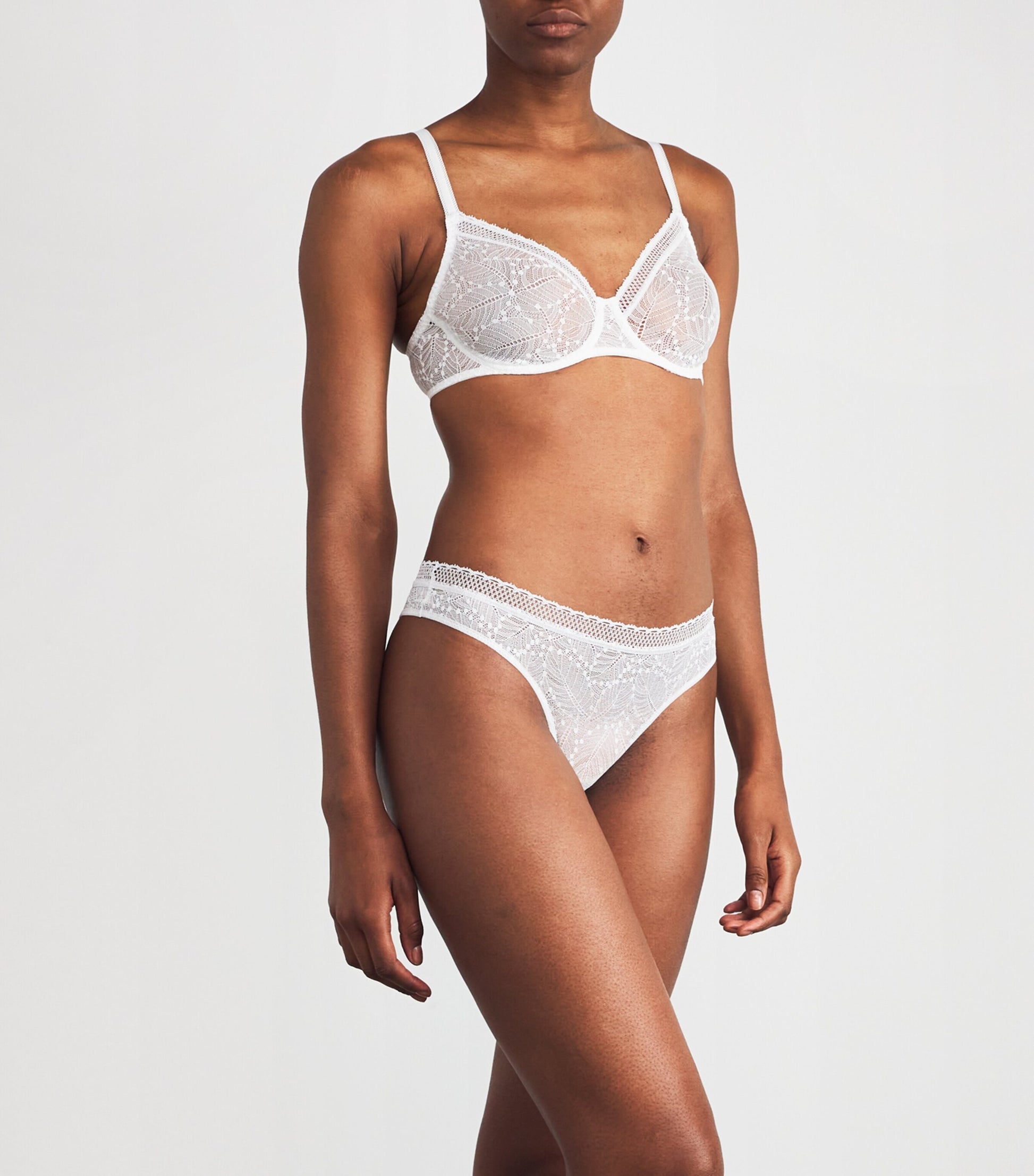 Simone Perele White Lace Comète Tanga Thong