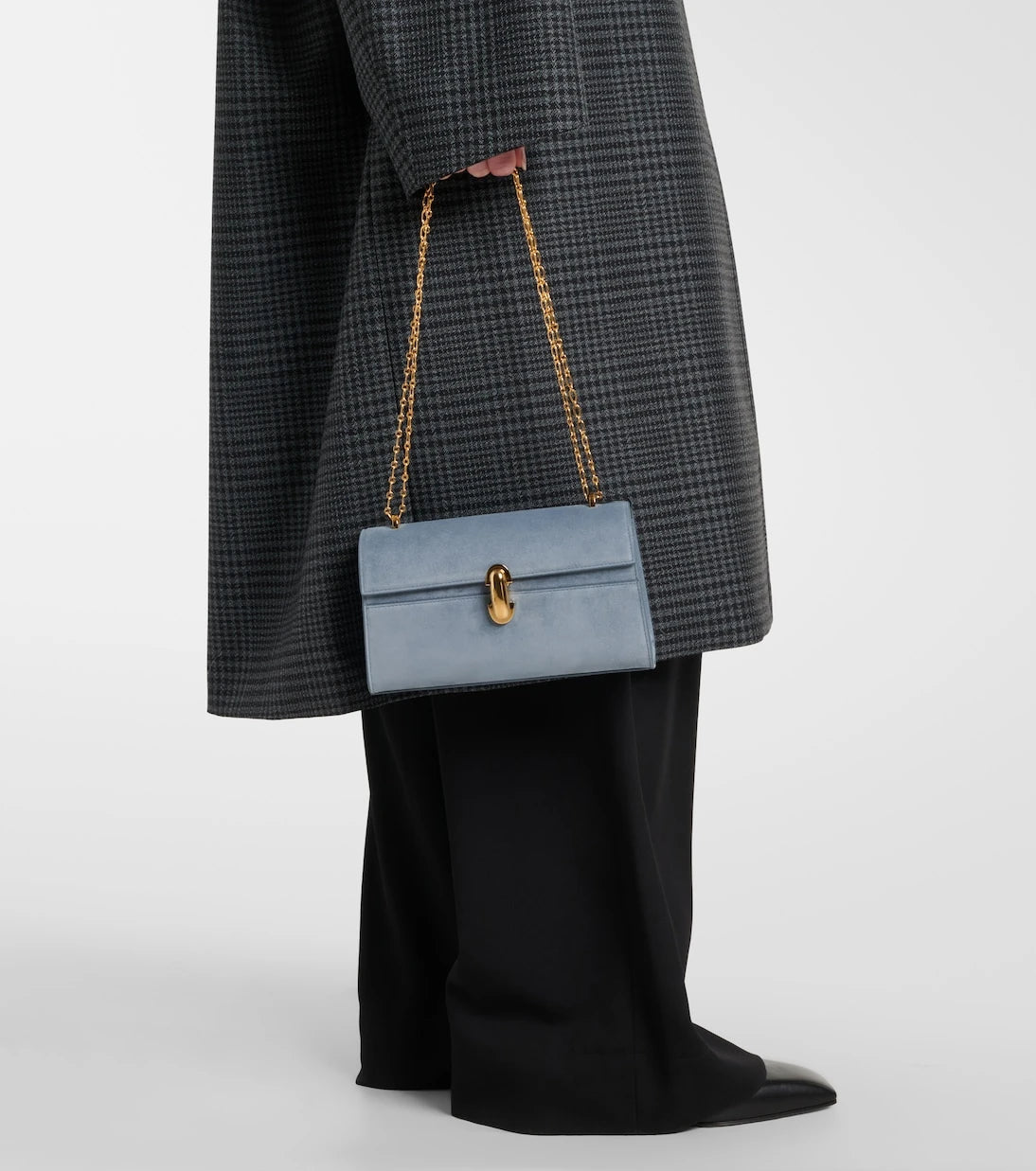 Savette - Symmetry Chain Mini suede crossbody bag