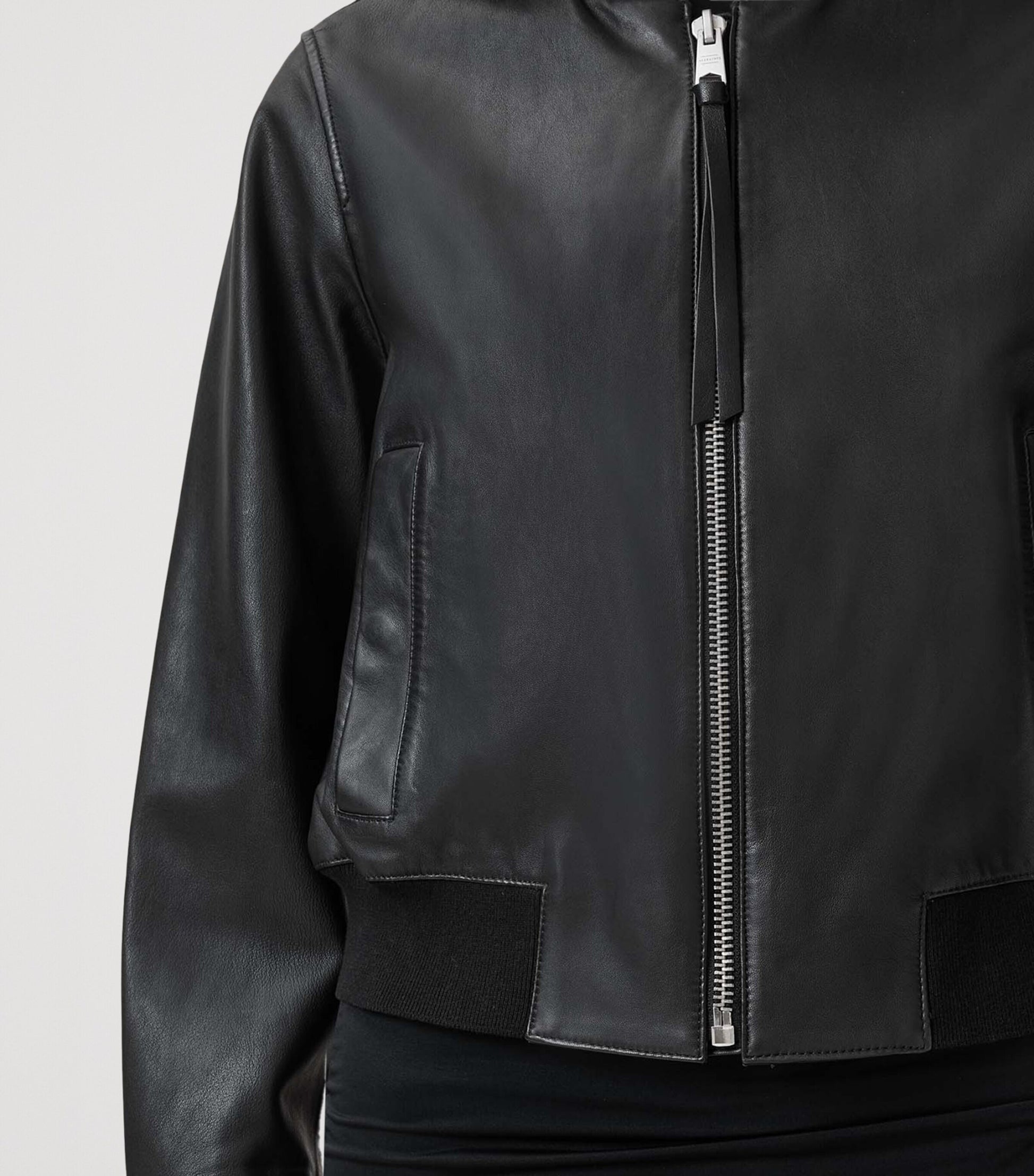 Leather Orten Bomber Jacket BLACK