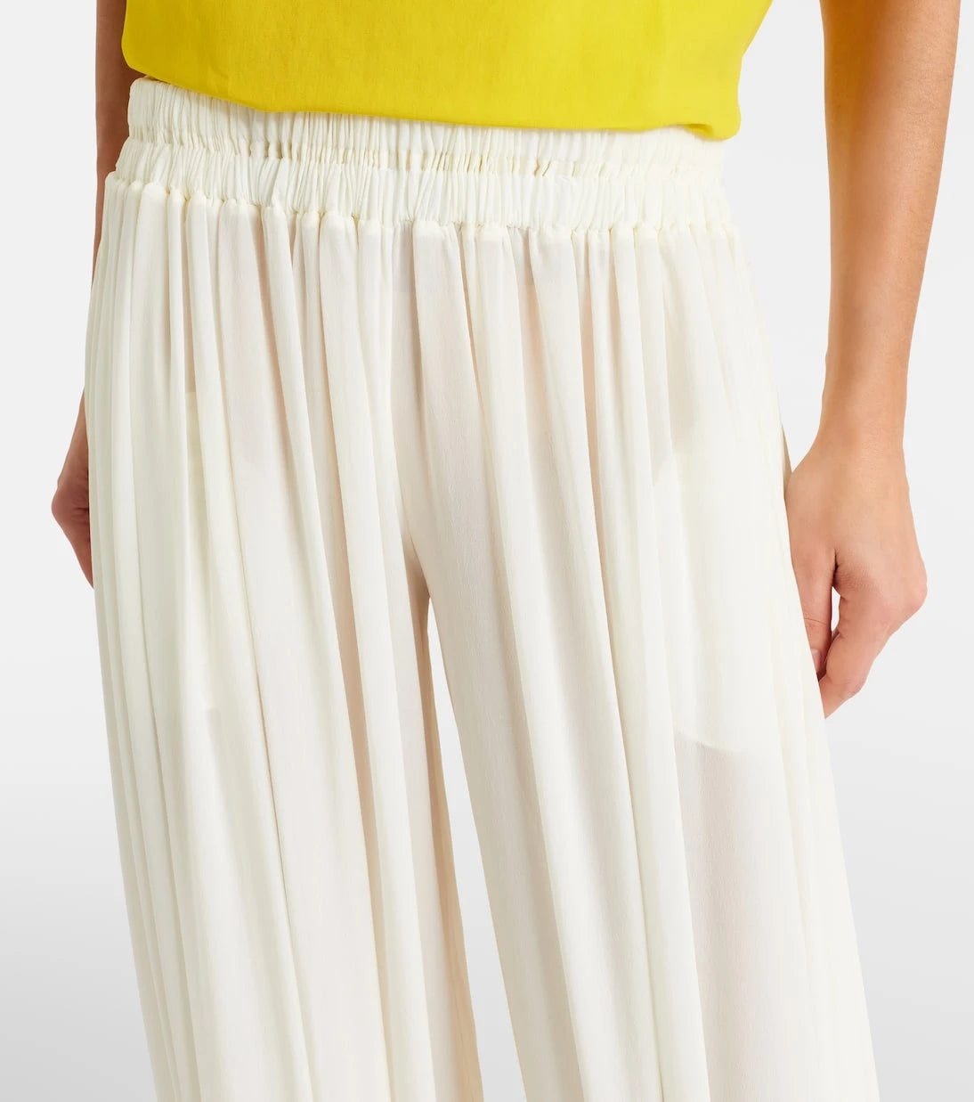 Alaïa - Silk-blend wide-leg pants