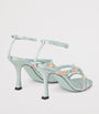 Turquoise Blanche 90 Satin Heeled Sandals