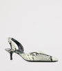 STAUD Leather Snake Print Sebastian Slingback Heels 55