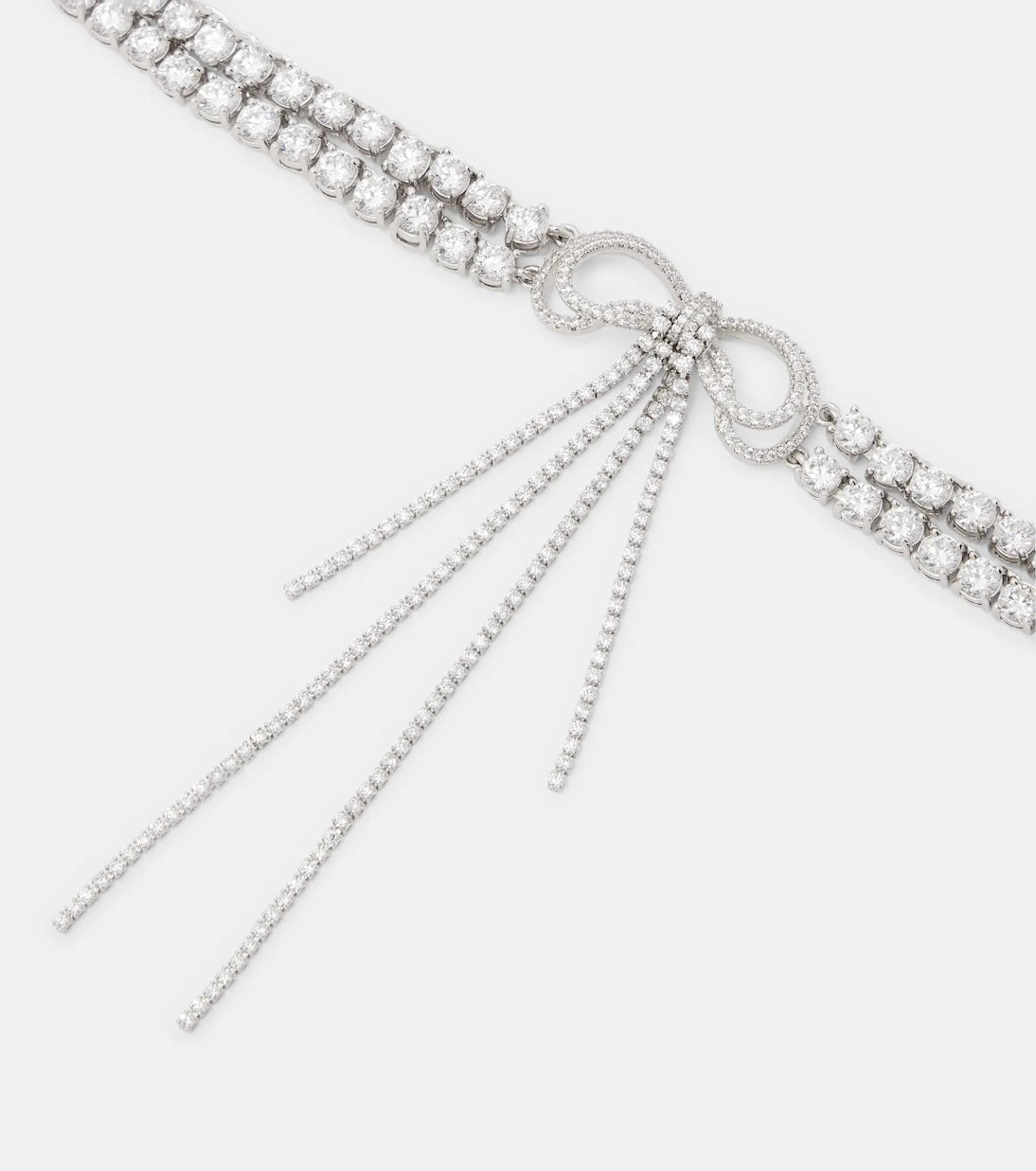 Self-Portrait - Bow crystal-embellished choker