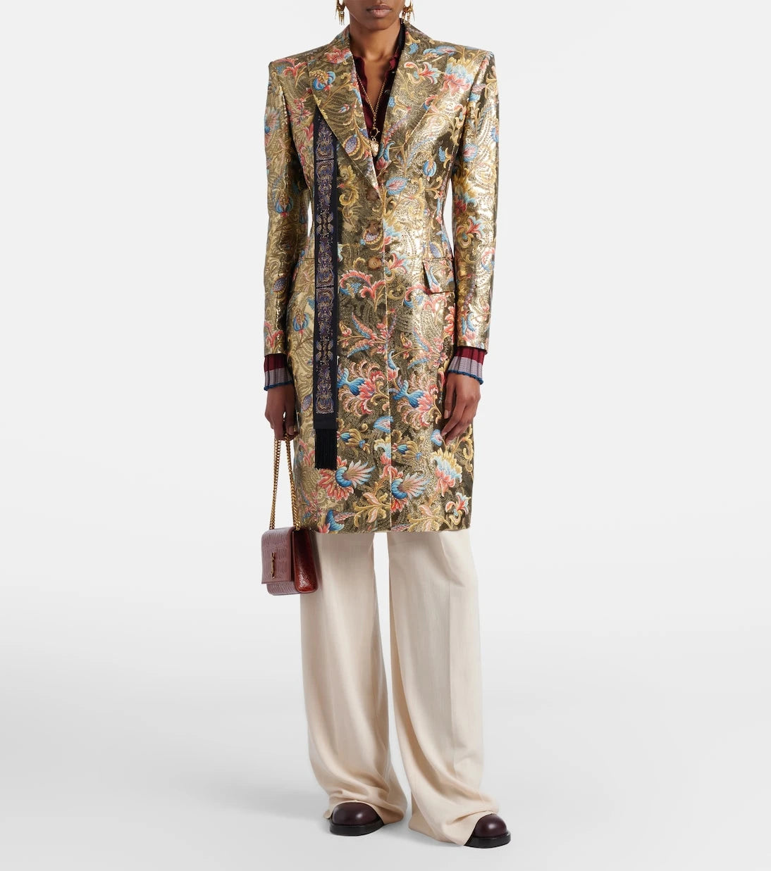Etro - Printed lamé coat