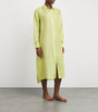 Olivia von Halle Green Silk-Linen Phoebe Midi Shirt Dress