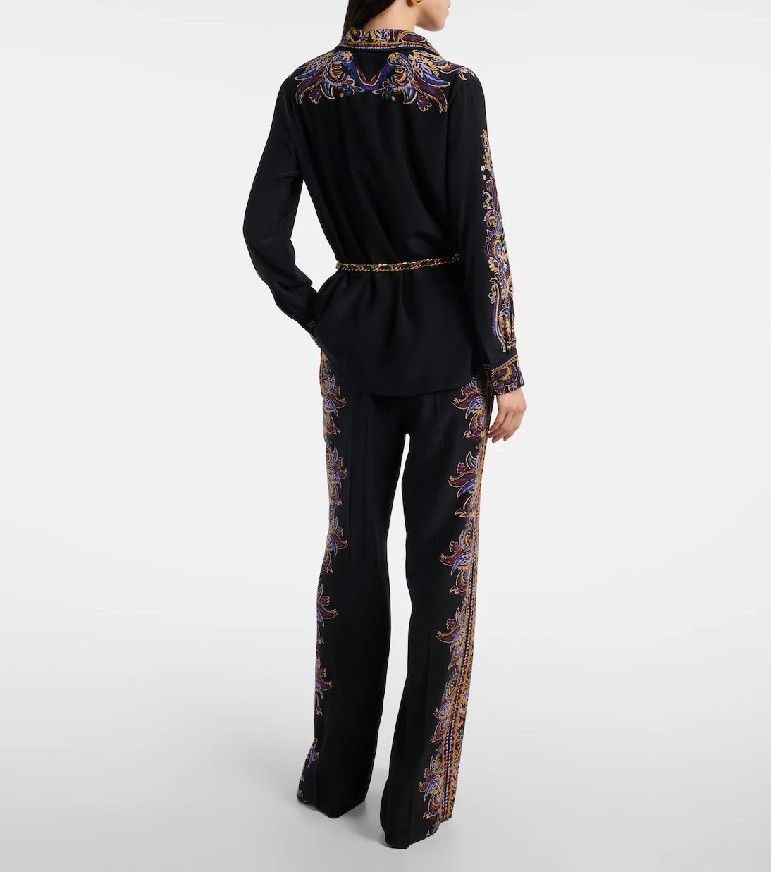 Etro - Paisley silk wide-leg pants